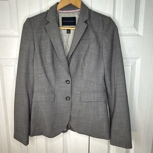 Banana Republic Women's Blazer 2 Gray Long Sleeve Two Button Wool Stretch Lined